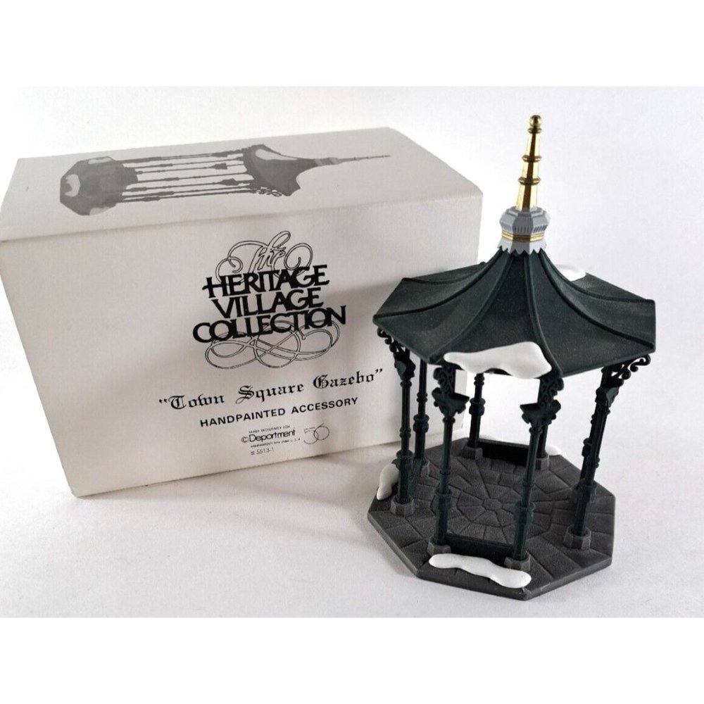 Department 56 Town Square Gazebo Christmas Heritage Village Collection W Box